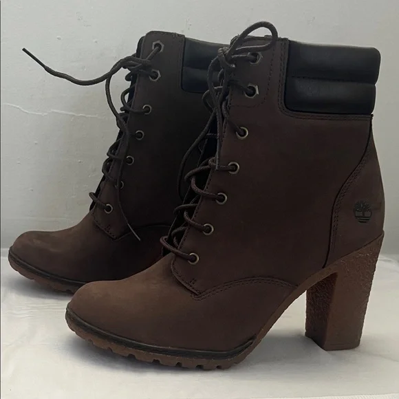 Timberland Women's Dark Brown Heeled Boots - Picture 1 of 7